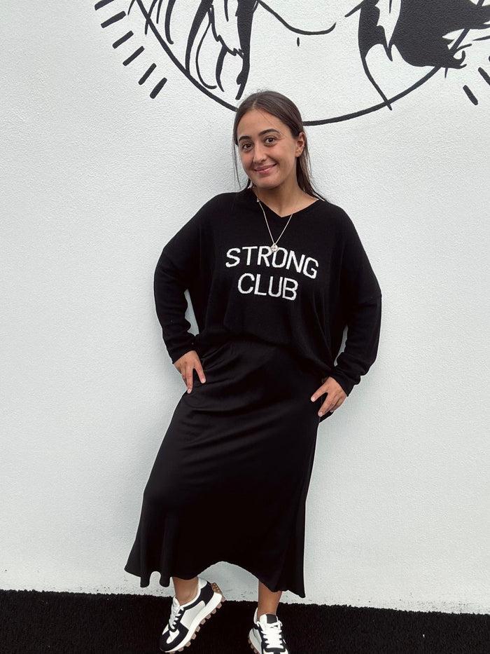 Les Bohémiennes Jupe Droite Satin Tilia Noir