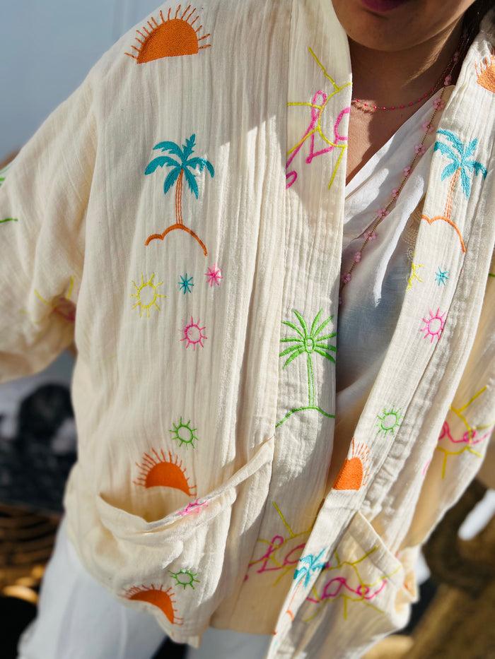 les bohémiennes Kimono broderies Hawai