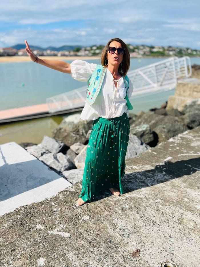 les bohémiennes Longue jupe Sevilla Verte