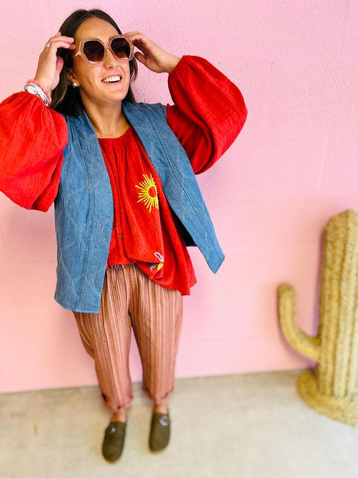 Les Bohémiennes Pantalon MAGIC ETHNIC Rouille