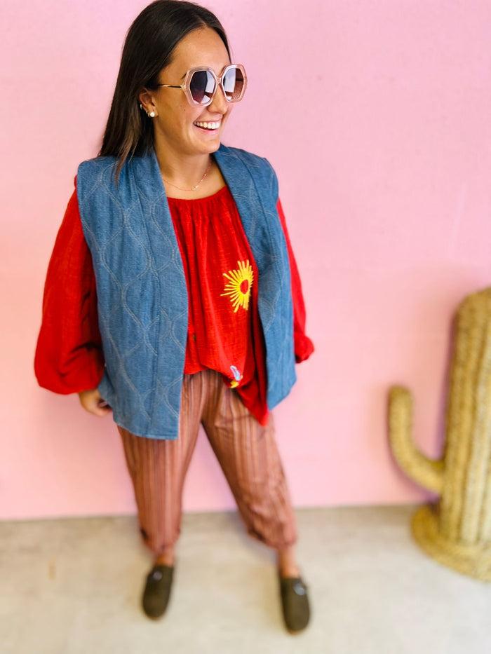 Les Bohémiennes Pantalon MAGIC ETHNIC Rouille