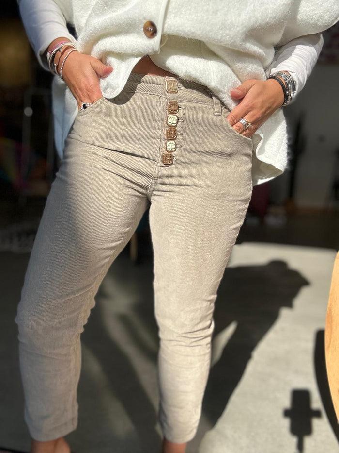 Les Bohémiennes Pantalon Velours TEDDY 3 Coloris
