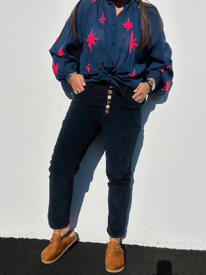 Les Bohémiennes Pantalon Velours TEDDY 3 Coloris