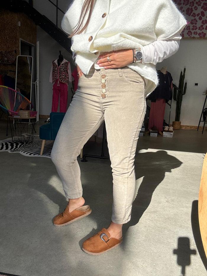 les bohémiennes Pantalon velours TEDDY 3 coloris