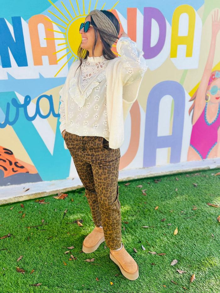 Les Bohémiennes Pantalon ZOUZOU Léopard