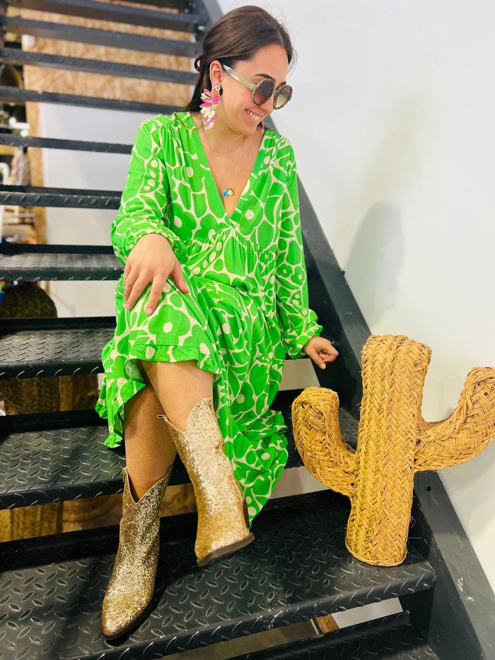 Les Bohémiennes Robe Banditas Uhaina Vert