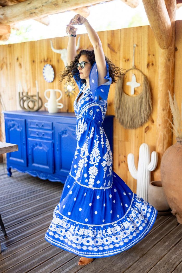 les bohémiennes Robe longue Santorini