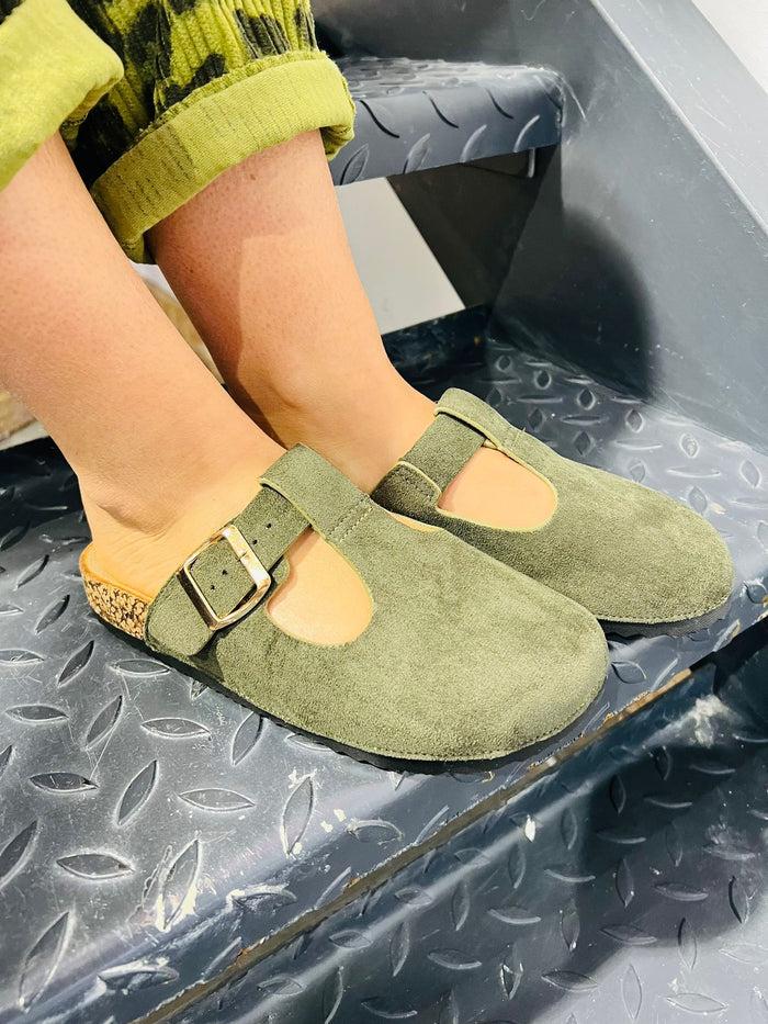 Les Bohémiennes Sabots Babies Kaki