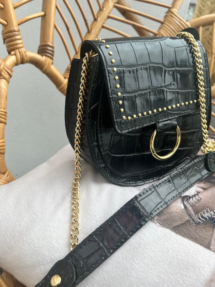 les bohémiennes Sac à main Camelia Noir