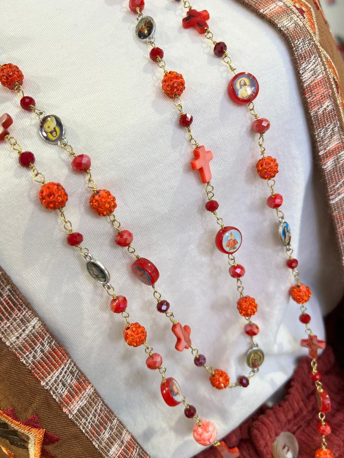 Les Bohémiennes Sautoir Chapelet Hypnochic Rouge