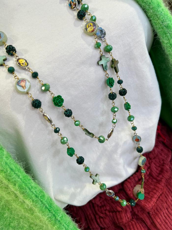 Les Bohémiennes Sautoir Chapelet Hypnochic Vert