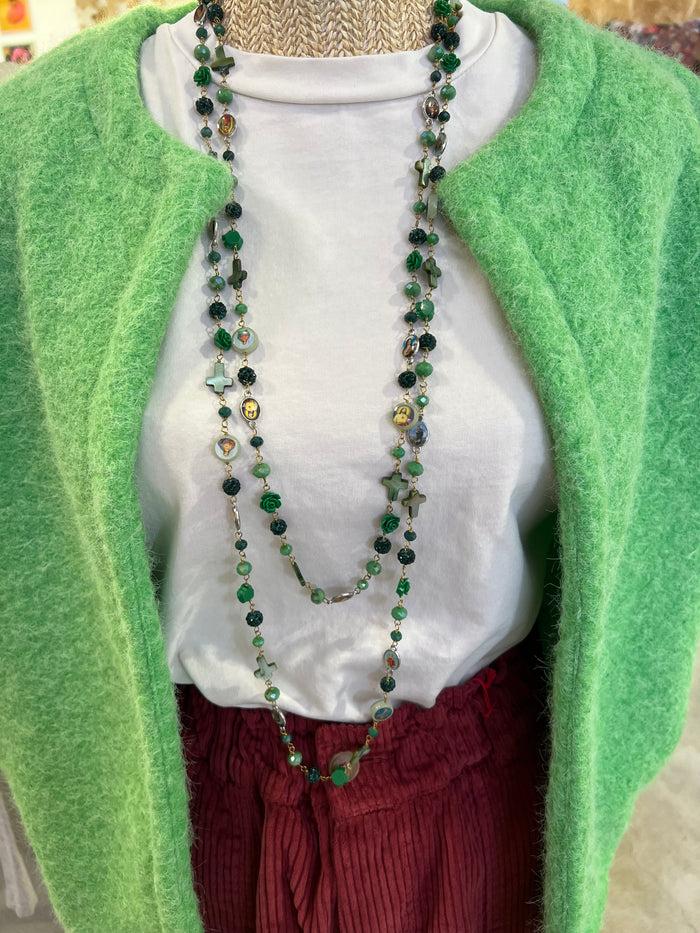 les bohémiennes Sautoir chapelet Hypnochic Vert