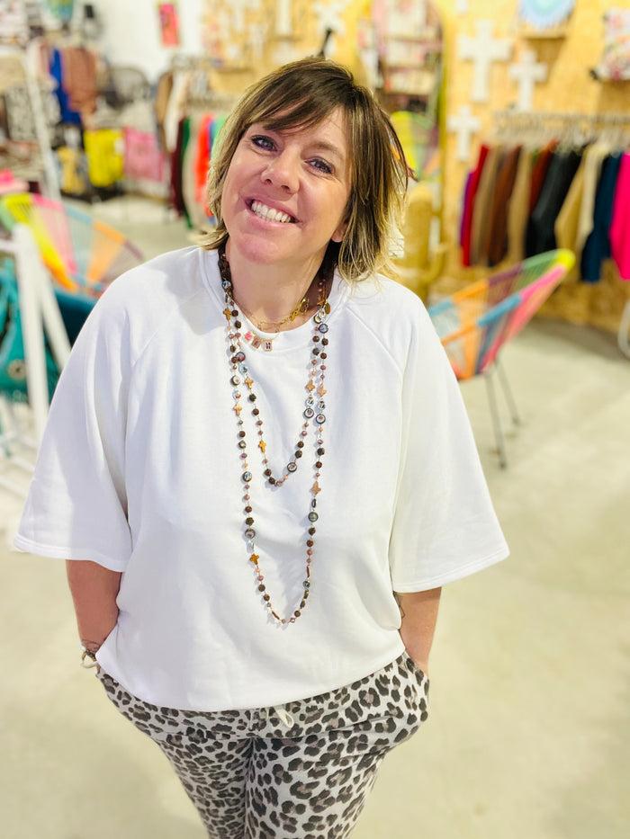 les bohémiennes Sweat Nikita Blanc