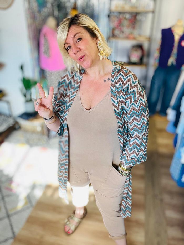 les bohémiennes Talia Combi manches courtes Camel