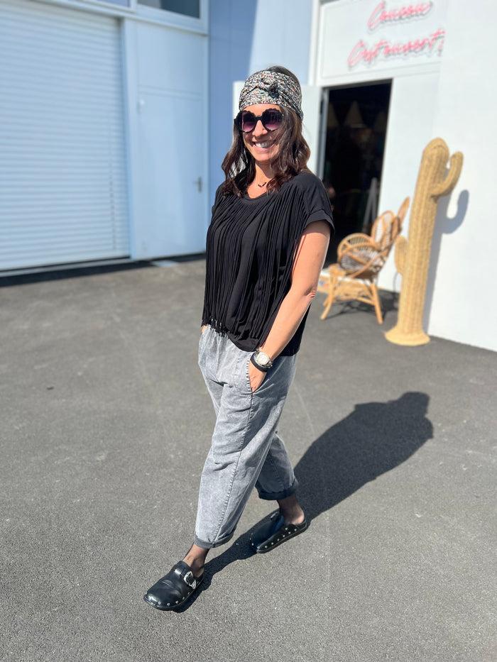 les bohémiennes Tee shirt Fringe Noir