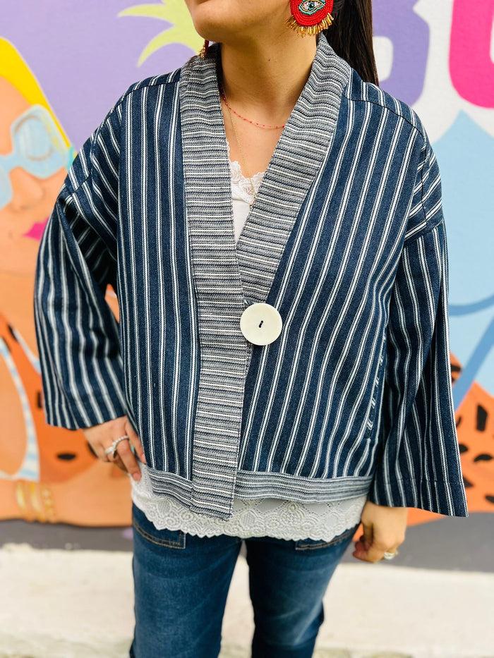 les bohémiennes Veste AIKO MARINE