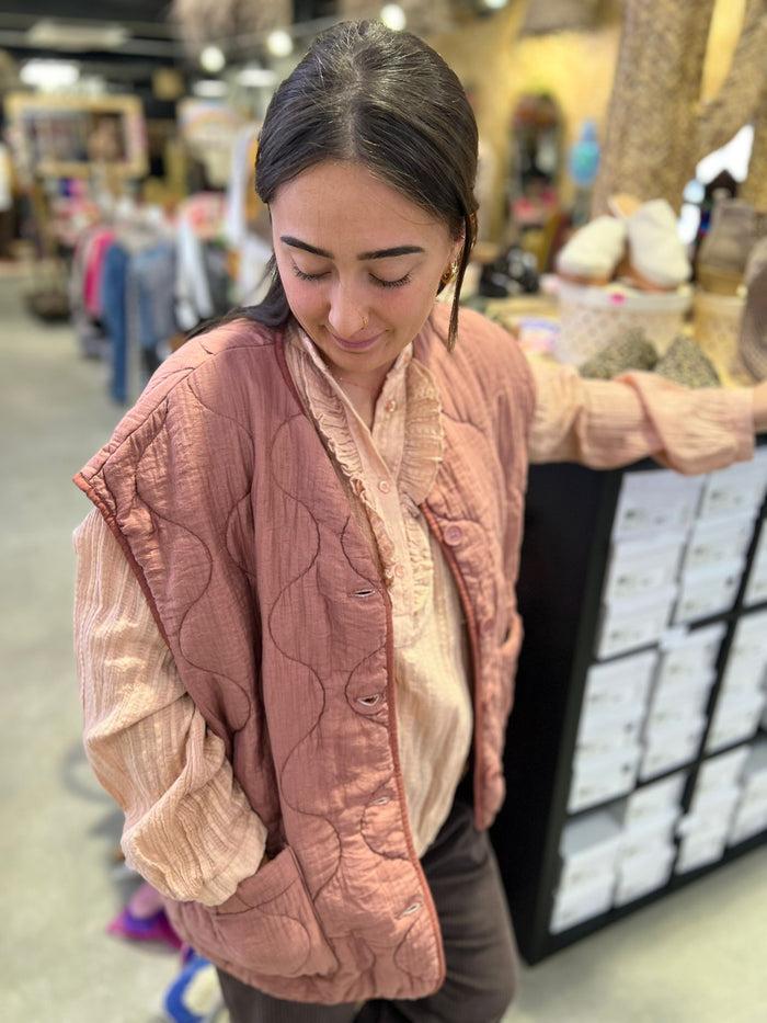 Les Bohémiennes Veste ISELIN VIEUX ROSE