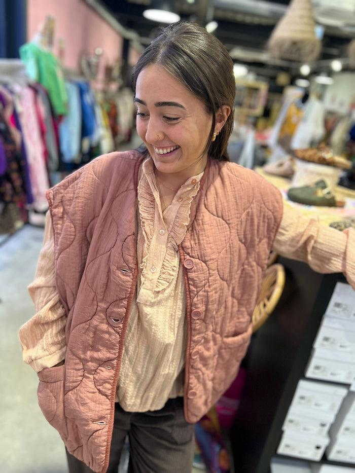 Les Bohémiennes Veste ISELIN VIEUX ROSE