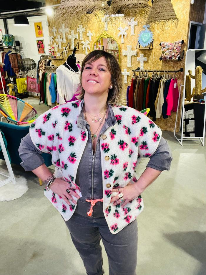 Les Bohémiennes Veste MARLON Fleurs 2 Couleurs