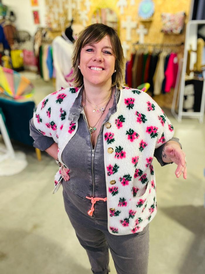 Les Bohémiennes Veste MARLON Fleurs 2 Couleurs