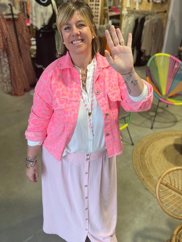 Les Bohémiennes Veste Ninou Léopard Fluo