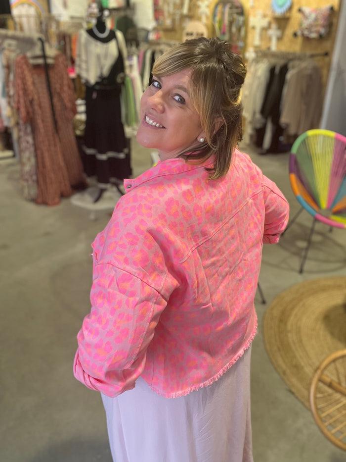 Les Bohémiennes Veste Ninou Léopard Fluo