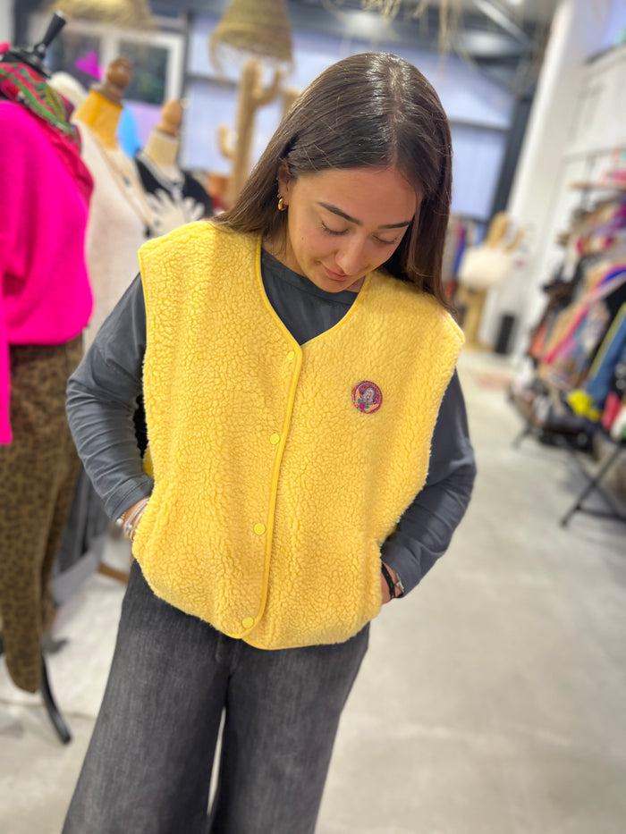 Les Bohémiennes Veste Sans Manche Americana Jaune