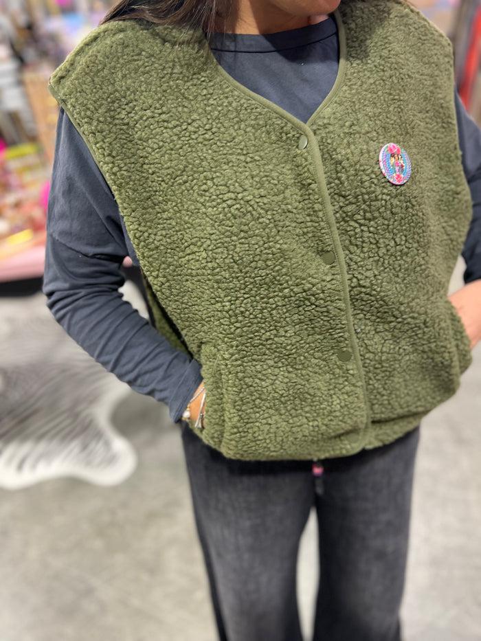 Les Bohémiennes Veste Sans Manche Americana Kaki