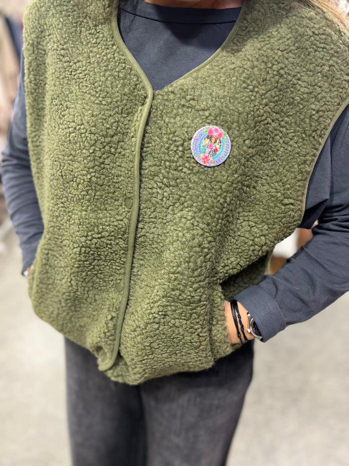 les bohémiennes Veste sans manche Americana Kaki