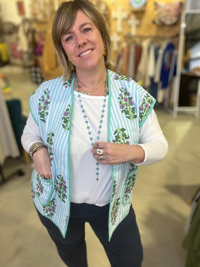 Les Bohémiennes Veste Sans Manche Rayée Maria