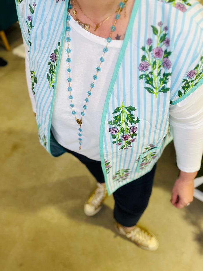 les bohémiennes Veste sans manche rayée Maria