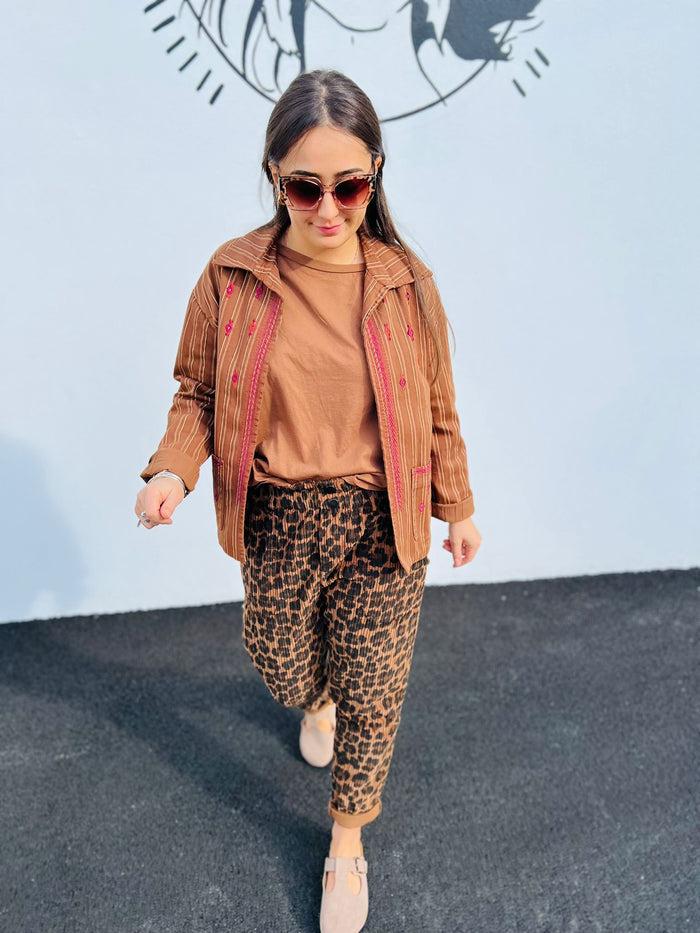 Les Bohémiennes Veste UNKAS Marron