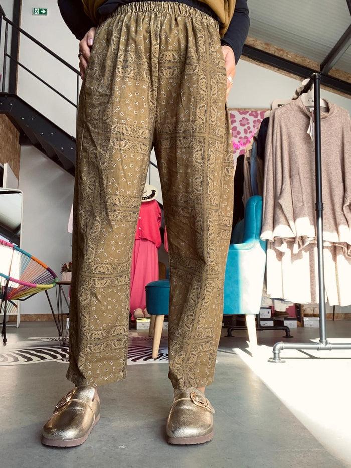 les bohémiennes Pantalon velours BANDANA Johanna 4 coloris