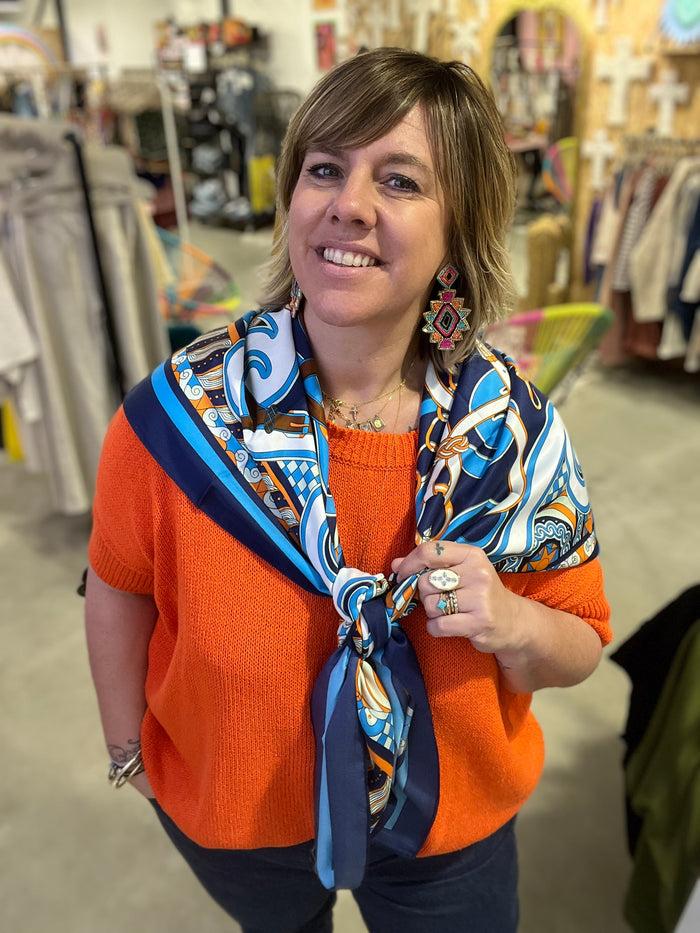 Les Bohémiennes Pull En Coton Dafné By Banditas Orange