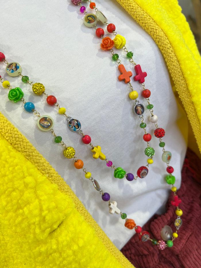 les bohémiennes Sautoir chapelet Hypnochic Multicolore