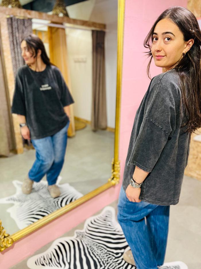 les bohémiennes Tee Shirt Brescia by Banditas Gris délavé