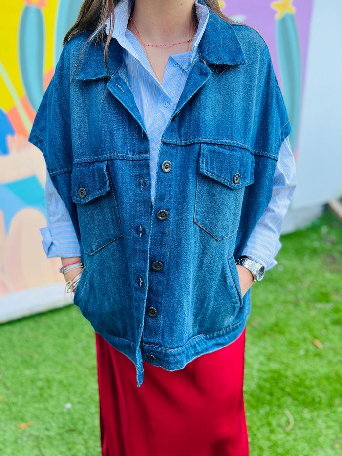 Les Bohémiennes Veste Jean Sans Manche LANCASTER By Banditas