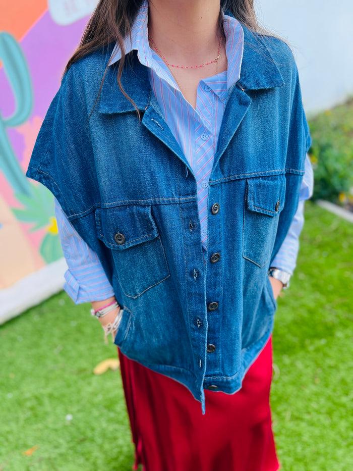 les bohémiennes Veste Jean sans manche LANCASTER by Banditas