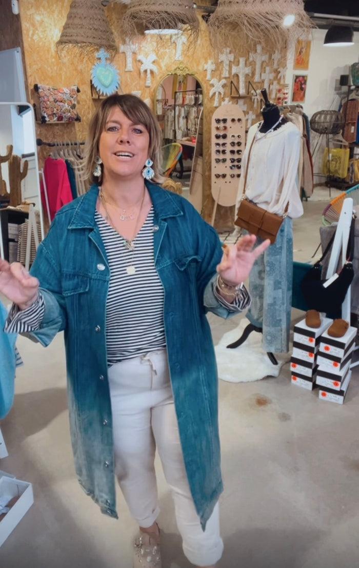 les bohémiennes Veste longue jean Frassino by Banditas