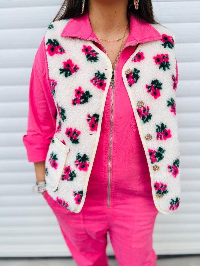 Les Bohémiennes Veste Sans Manche Flores 2 Couleurs