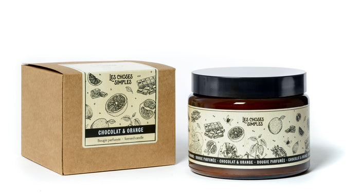 les choses simples Bougie 3 Mèches "Chocolat & Orange"