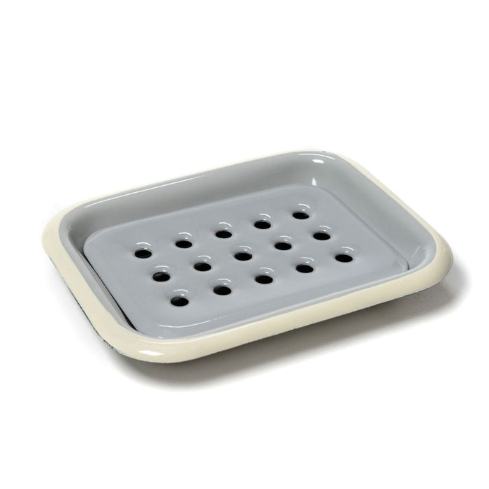 les choses simples Porte savon en émail Gris