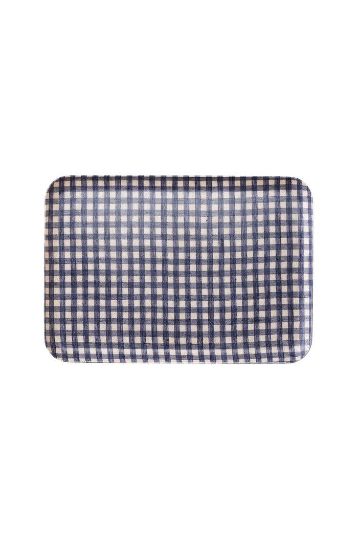 les choses simples Plateau en lin taille M vichy mauve