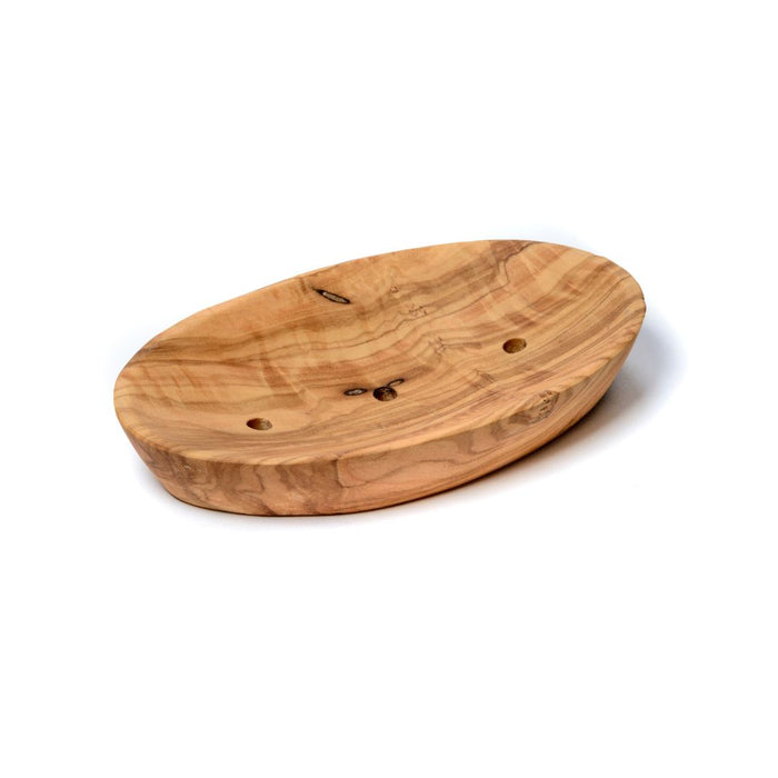 les choses simples Porte Savon en Bois d'Olivier Ovale