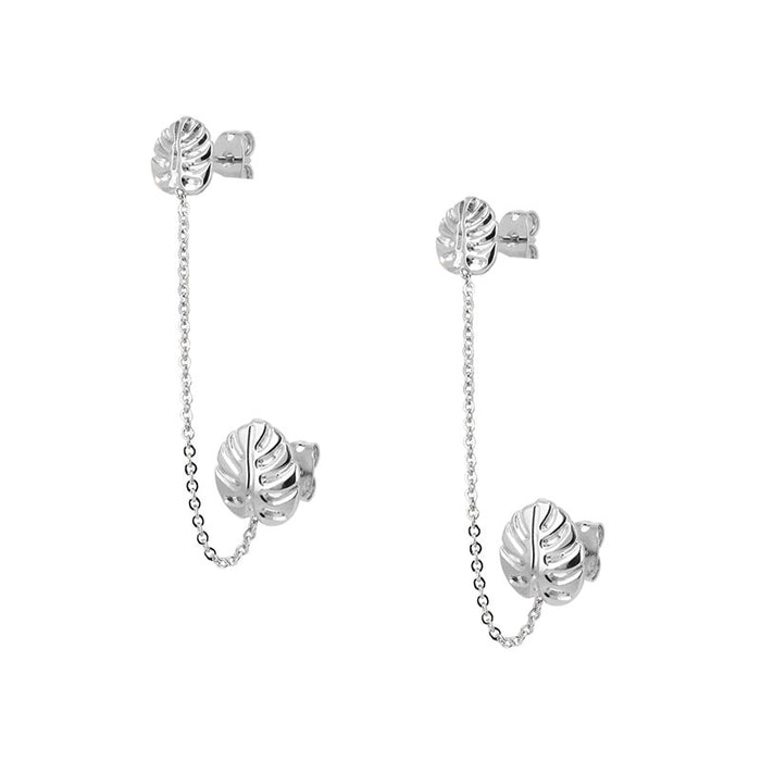 Les Interchangeables Boucles D Oreilles Chaine Feuille