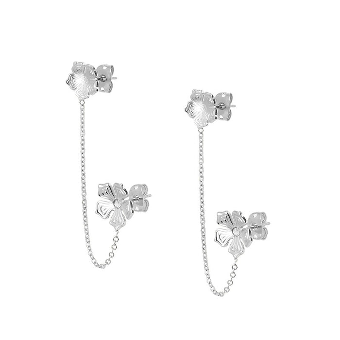 Les Interchangeables Boucles D Oreilles Chaine Fleur