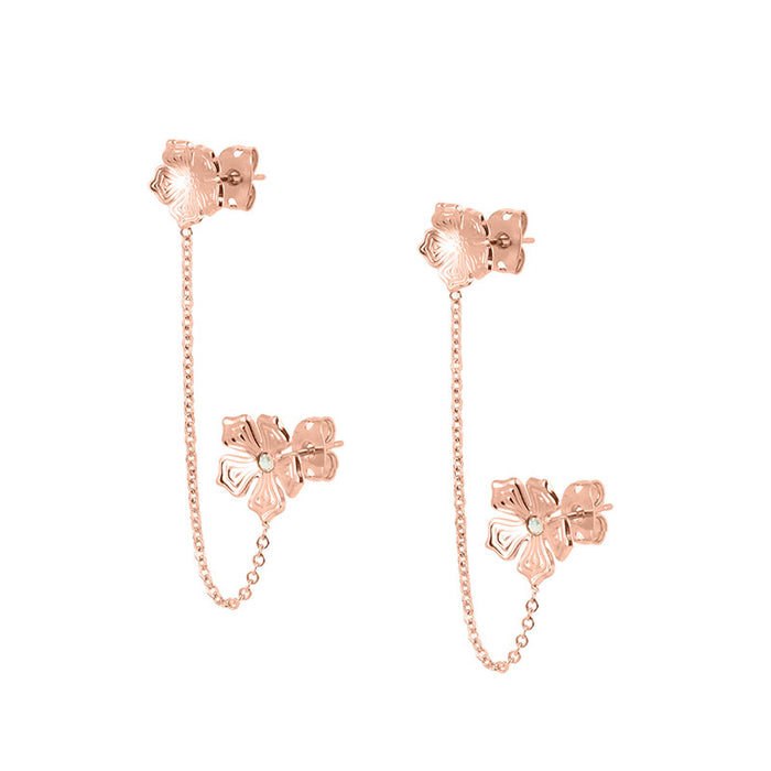 Les Interchangeables Boucles D Oreilles Chaine Fleur