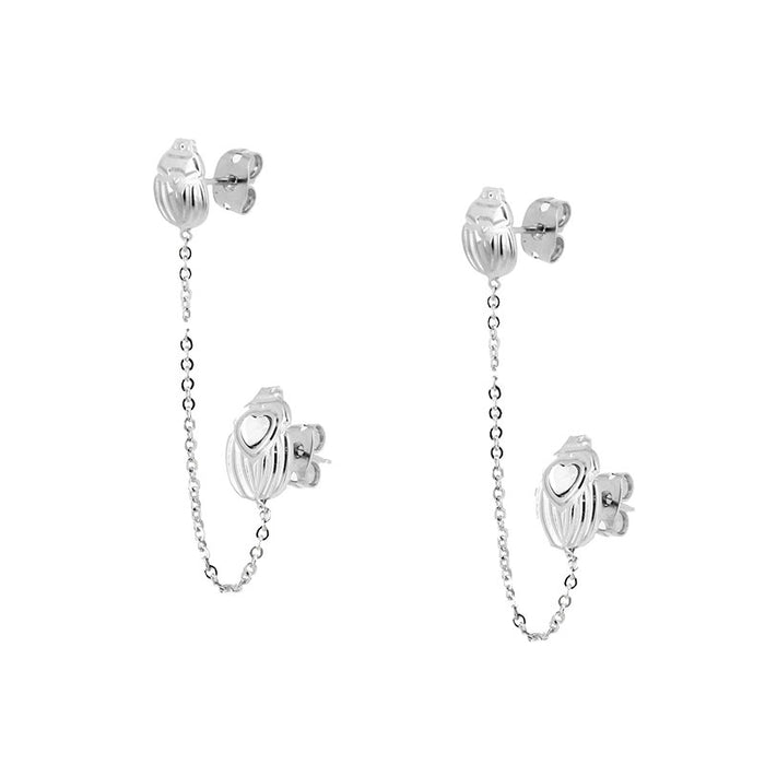 Les Interchangeables Boucles D Oreilles Chaine Scarabée