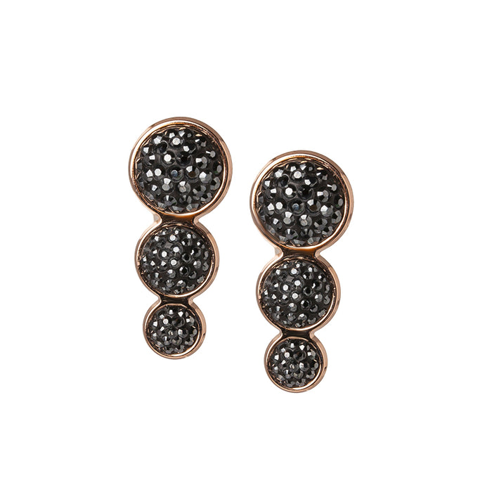les interchangeables Boucles d oreilles pave rond trio