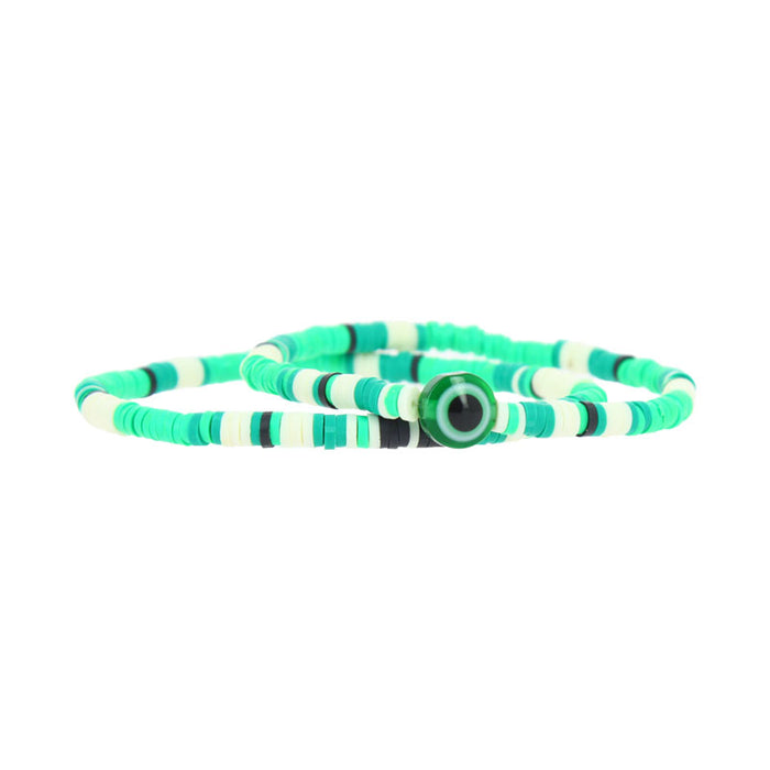 les interchangeables Bracelet duo perles gomme oeil